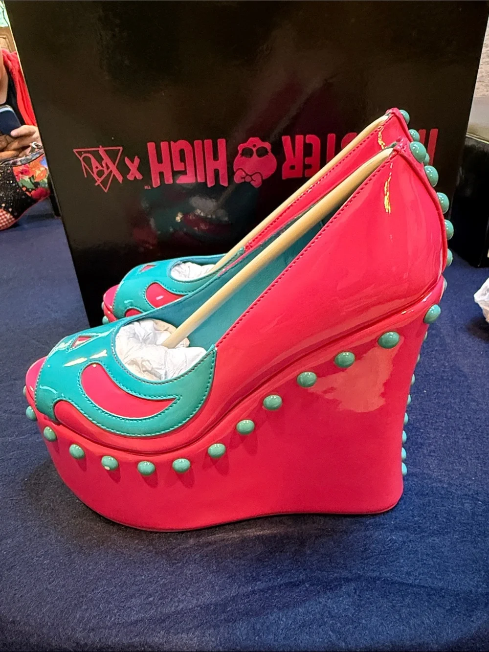 Monster High x YRU - Undead Skelita - Hot Pink and Teal - Patent Platform Wedge